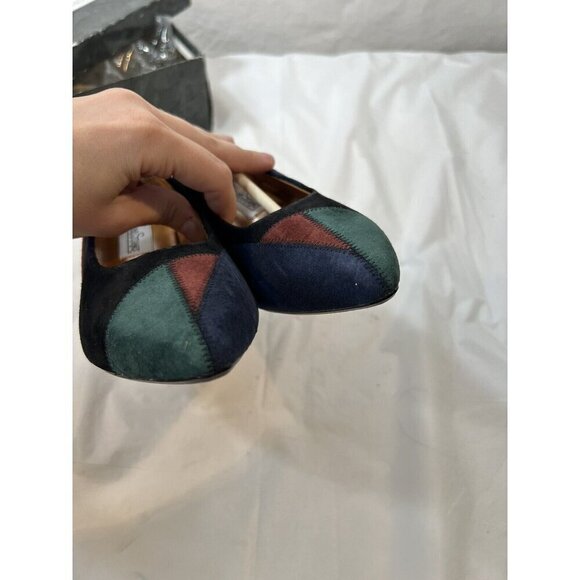 Madeline Stuart Janice pump suede patchwork multicolor black size 7 new - Picture 7 of 16